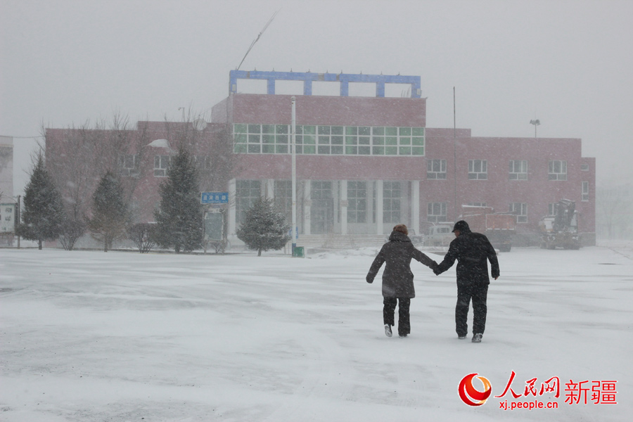 新疆兵团一八六团遭遇大雪降温天气侵袭(图)