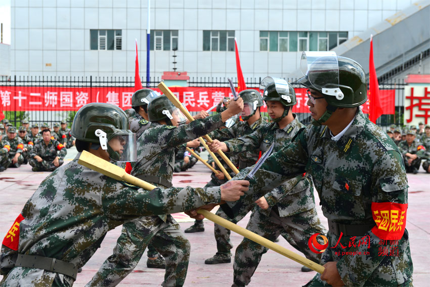 新疆兵团十二师民兵反恐维稳"秀"拳脚(组图)